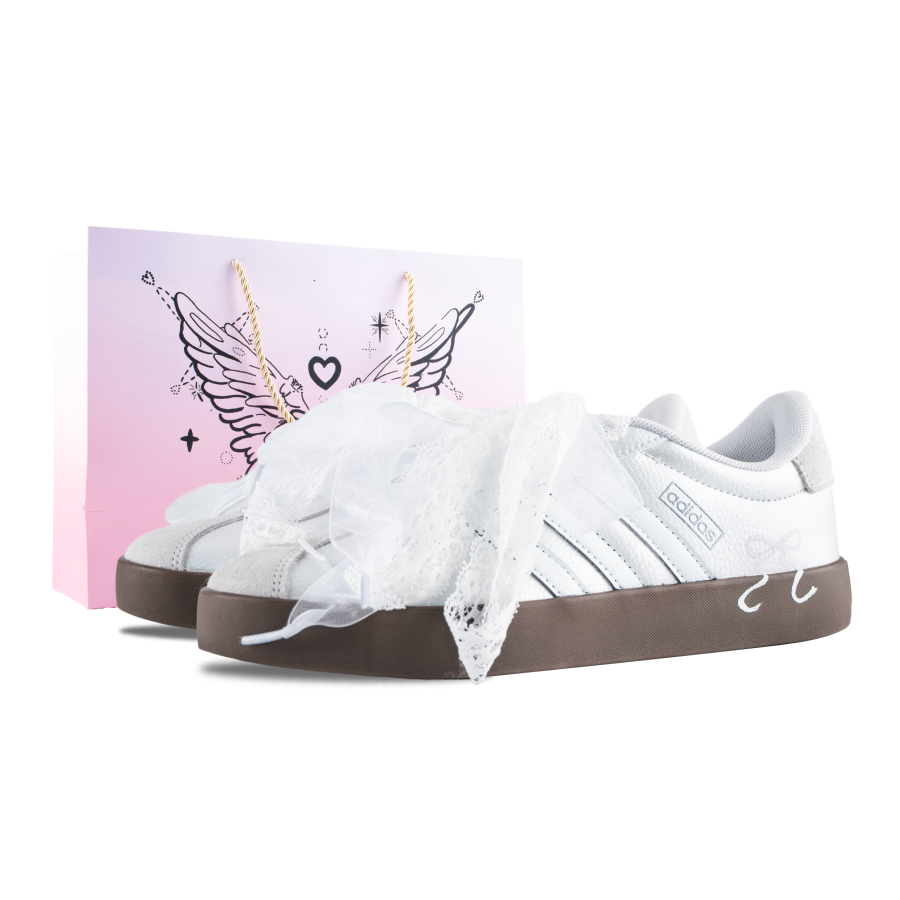 Adidas Adidas VL COURT 3.0 White Moonlight Low top German Army Trainers Women's Silver White