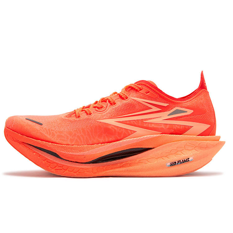361° Fabric Low top Full Length Carbon Plate Casual Marathon Racing Running Shoes Unisex Orange Red