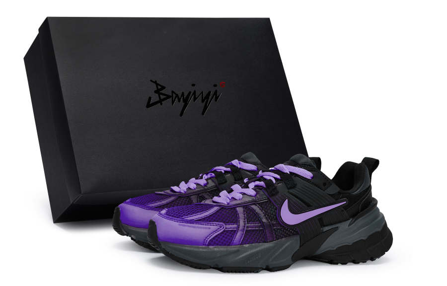 Nike Nike V2K Run Abrasion Resistant Low top Casual Running Shoes Women's Black Purple
