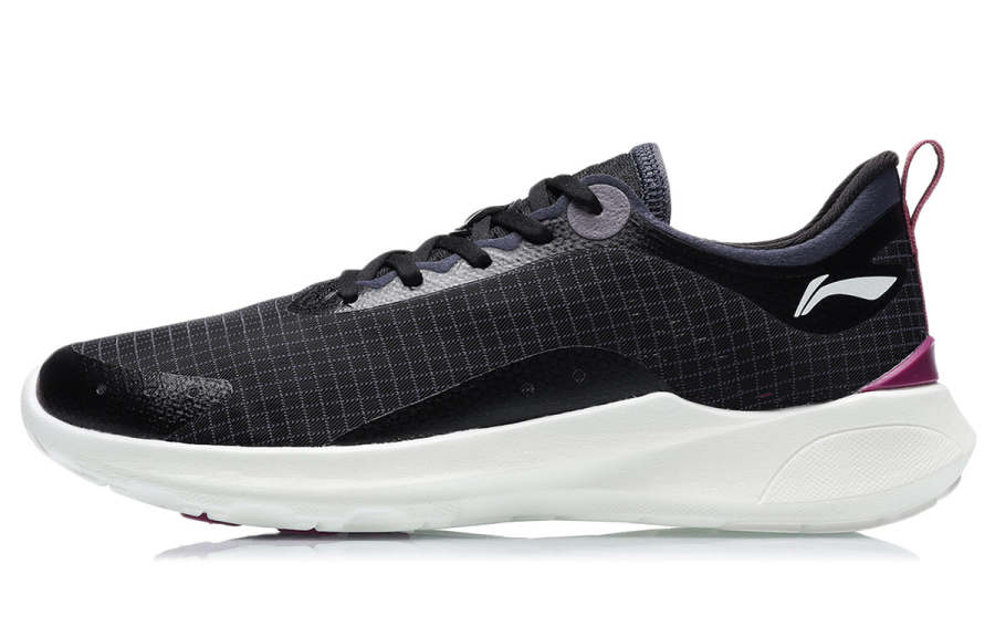 Li-Ning Li Ning PU, Textile Cushioning Slip Resistant Abrasion Resistant Low top Running Shoes Women's Black White
