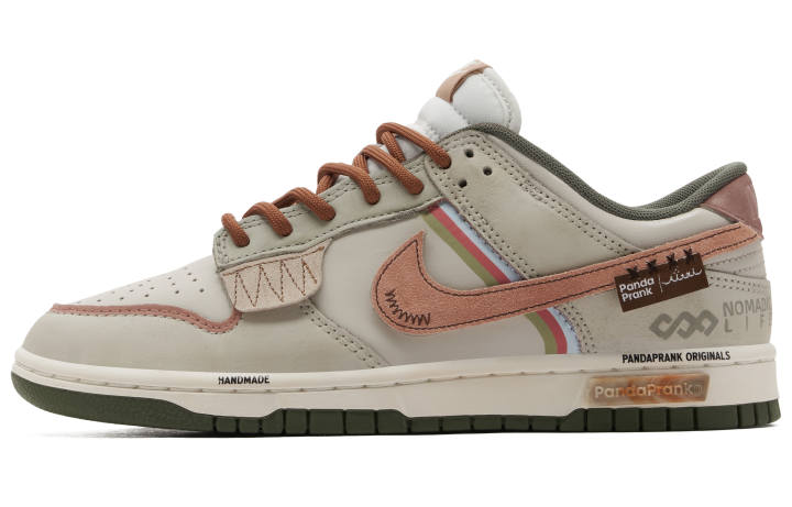 Nike Nike Dunk Slip Resistant Abrasion Resistant Low top Casual Shoes Unisex Beige Pink Yellow