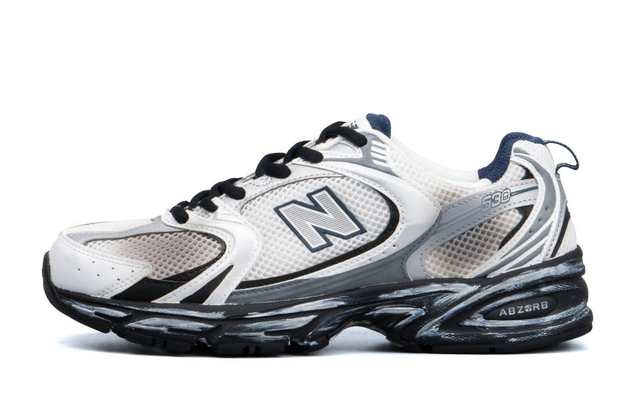New Balance New Balance NB 530 Cushioning Abrasion Resistant Low top Casual Running Shoes Unisex Black White