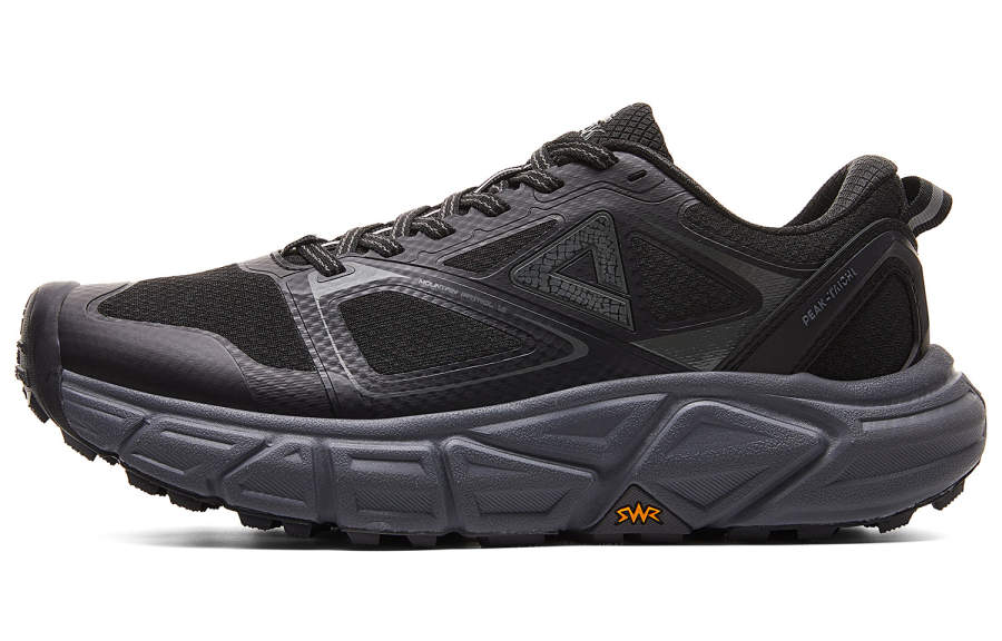 PEAK Cushioning Slip Resistant Rebound Low top Running Shoes Men's Black Magnet Gray