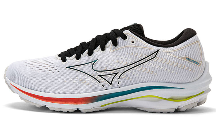 Mizuno Wave Rider 25 Textile, Synthetic Leather Cushioning Slip Resistant Abrasion Resistant Breathable Lightweight