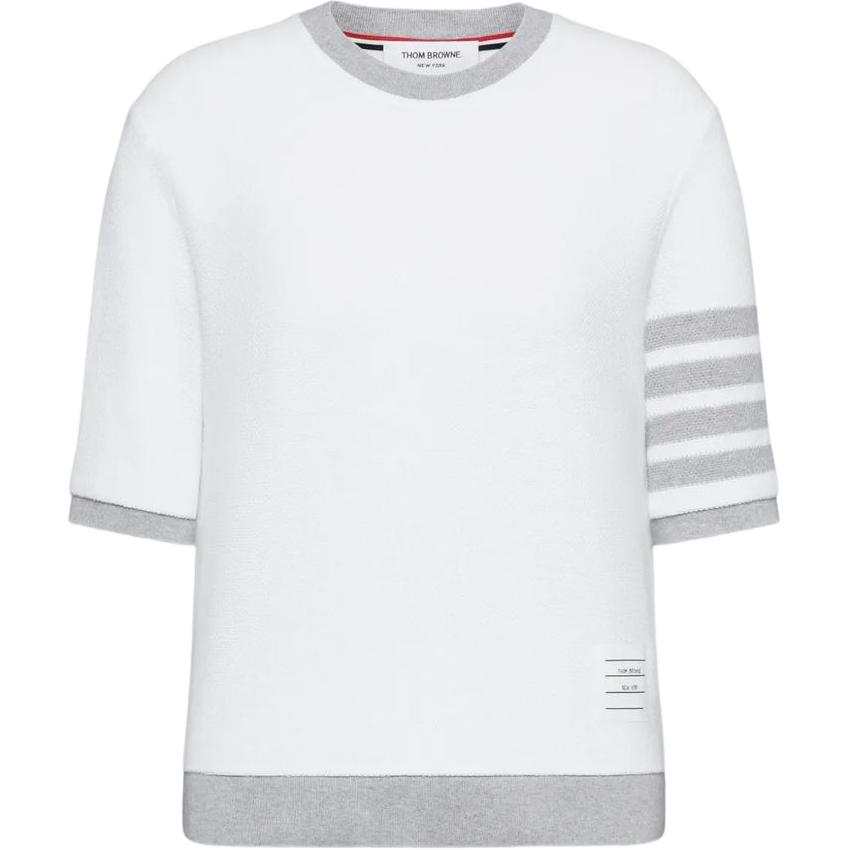 Thom Browne textured pique 4-bar tee T-shirt