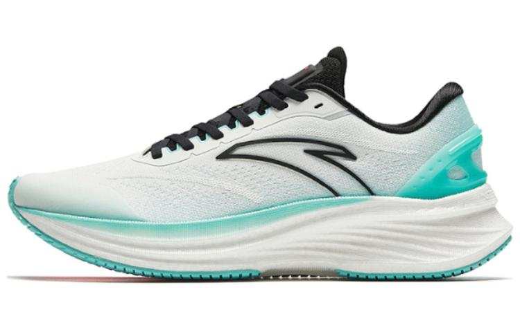Anta Cushioning, Wear Resistant Low top Running Shoes Men's White Cyan Black