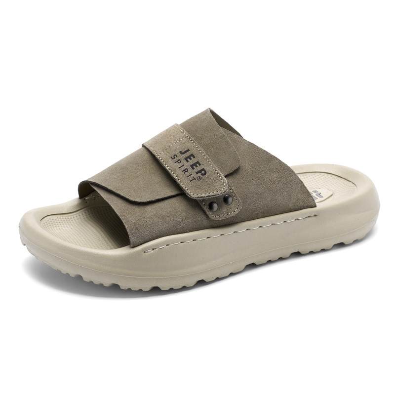 JEEP SPIRIT Slide Slippers Men's Natural Deer