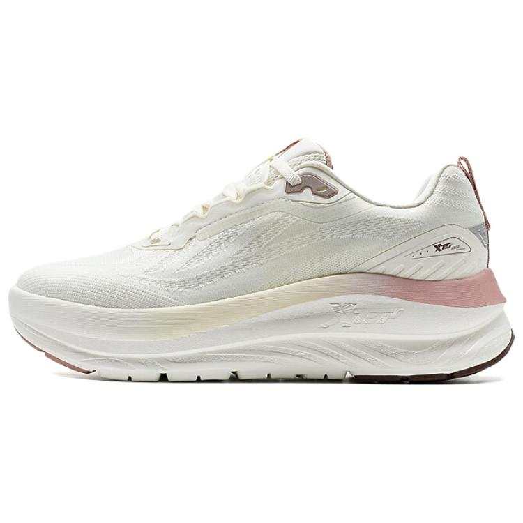 XTEP Slip Resistant And Abrasion Resistant Coverage Low top Casual Running Shoes Women's White Pink