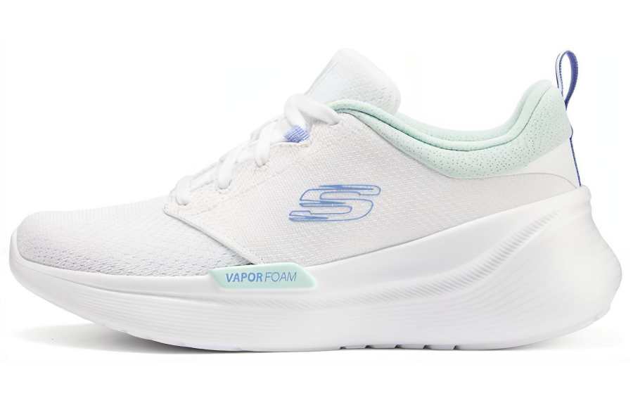 Skechers Vapor Foam Fabric Breathable Low top Running Shoes Women's White Blue