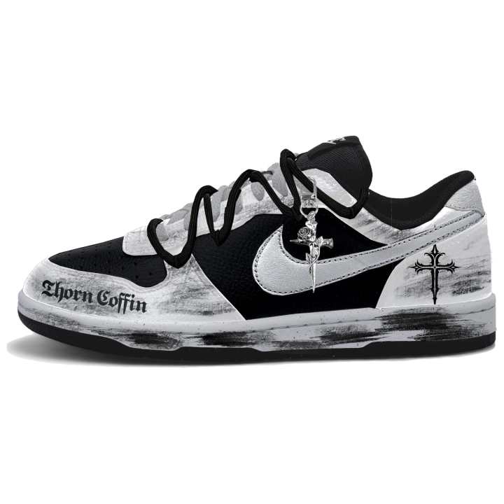 Nike Nike Big Low top Skateboard Shoes Men's Black Silver
