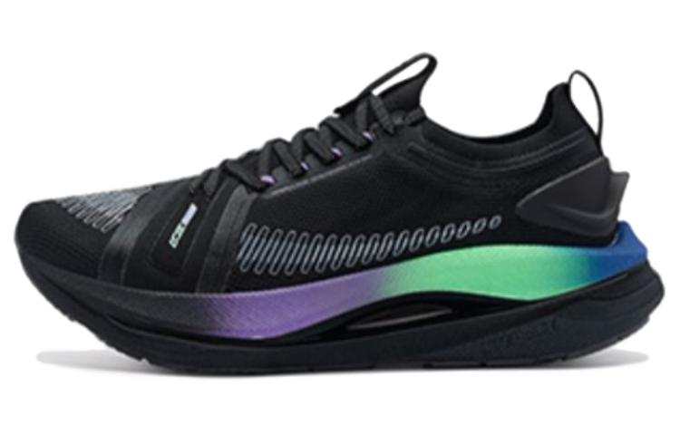 XTEP ACE Flow Running Shoes Cushioning, Wear Resistant Low top Running Shoes Men's Black Mauve Neon Green