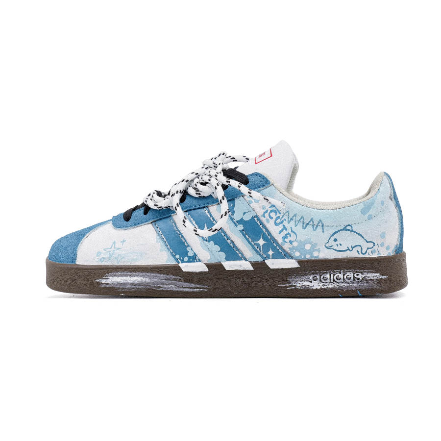Adidas Adidas VL COURT 2.0 Abrasion Resistant Low top German Army Trainers Unisex Moonlight Blue