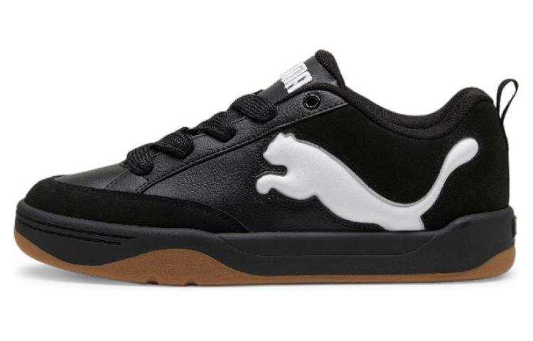 PUMA Park Lifestyle Cow Split Leather Comfortable Low top Skateboard Shoes Unisex Black