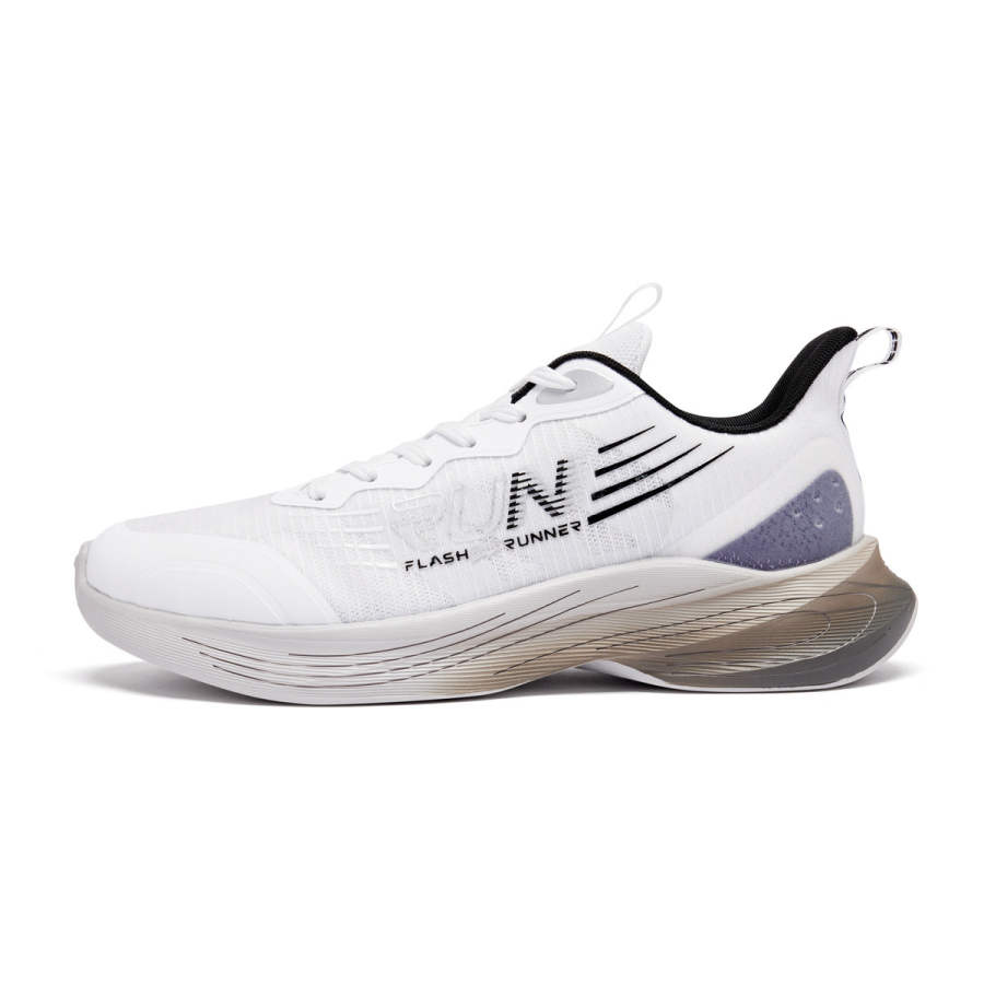 QIAODAN Abrasion Resistant Breathable Abrasion Resistant Breathable Low top Running Shoes Men's White Silver