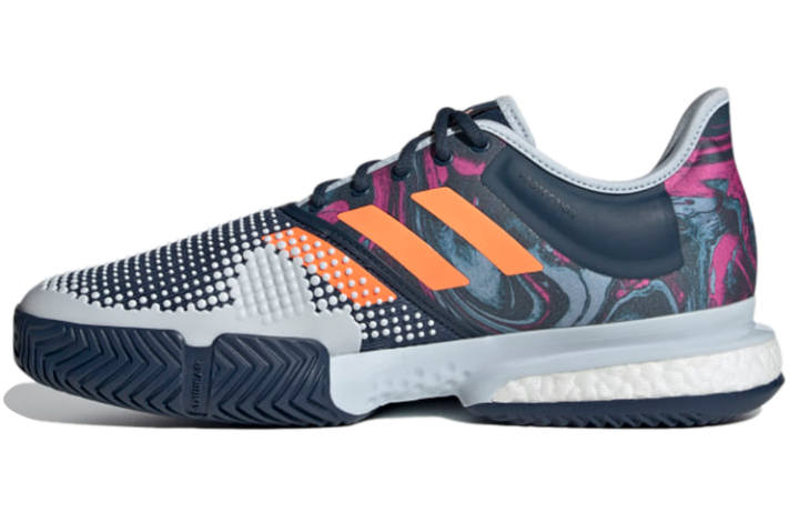 Adidas Adidas Solecourt Comfortable Fabric Breathable Low top Running Shoes Men's Blue White Orange