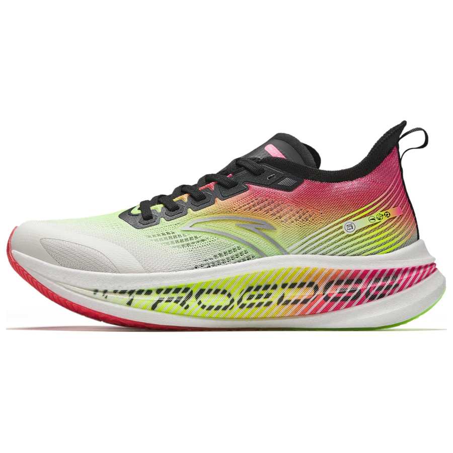 Anta Fabric Low top Full Length Carbon Plate Running Shoes Men's Pink Green White