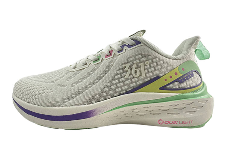361° Slip Resistant Abrasion Resistant Slip Resistant Abrasion Resistant Low top Running Shoes Women's White Green
