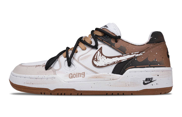 Nike Nike Full Force Abrasion Resistant Low top Skateboard Shoes Men's Black White Brown