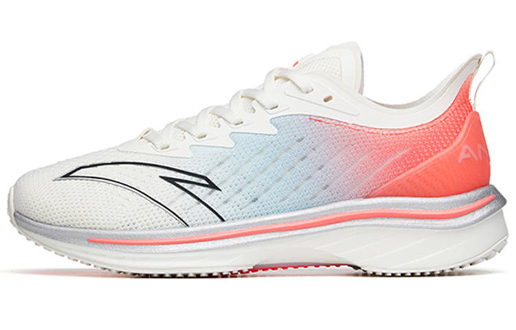 ANTA MACH 1.0 Running Shoes Women's Low Top Ivory White/Light Azure/Neon Red