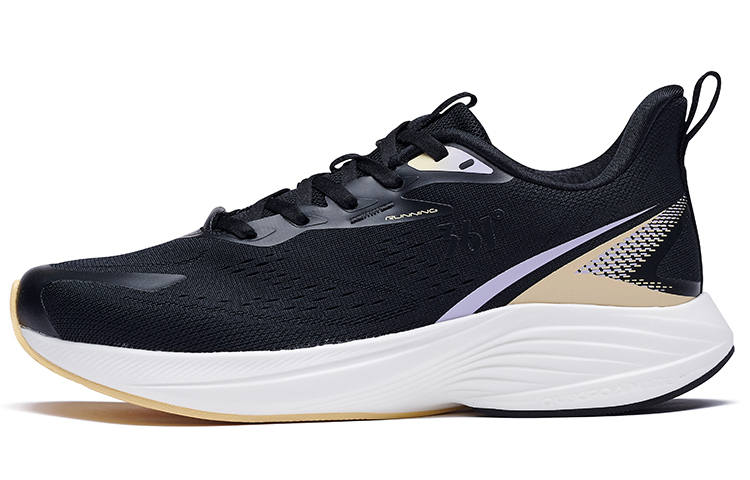 361° Slip Resistant Cushioning Breathable Low top Running Shoes Women's Black Purple