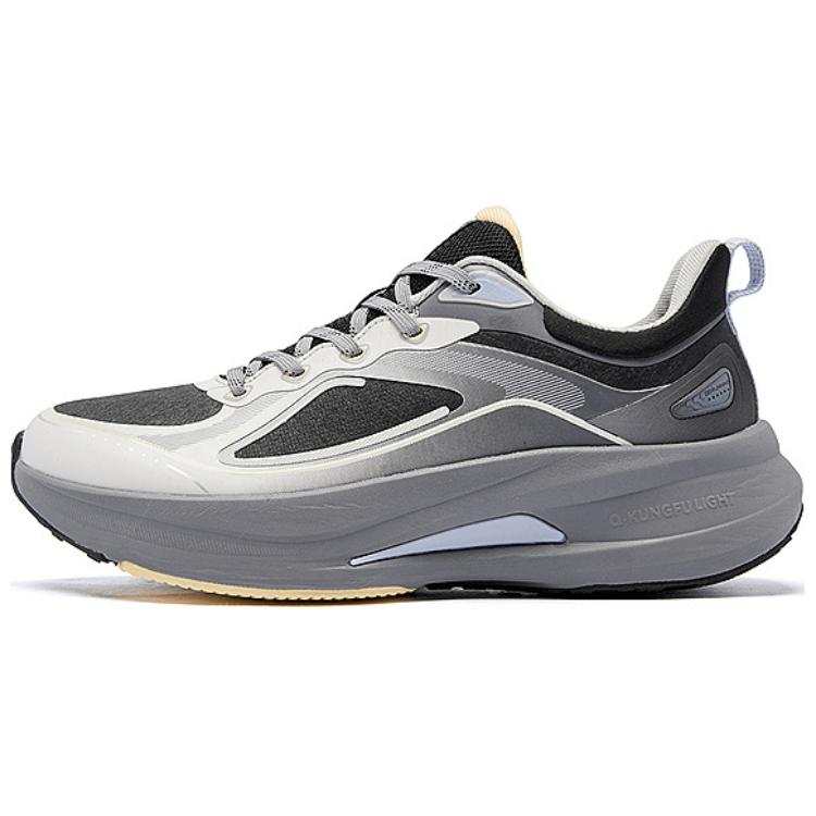 QIAODAN Synthetic Leather Slip Resistant Abrasion Resistant Low top Casual Running Shoes Women's White Gray Black