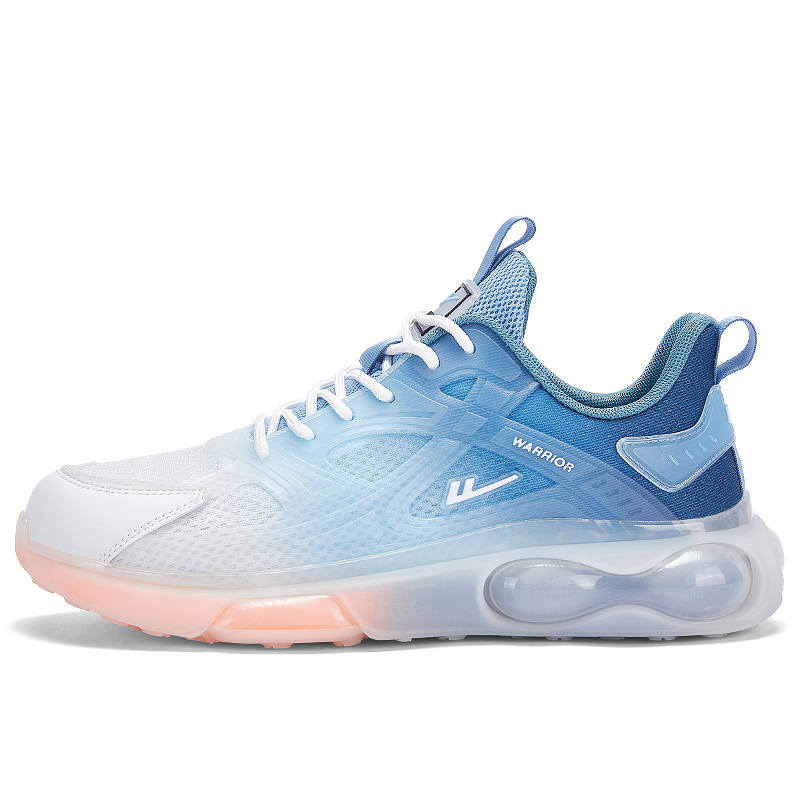WARRIOR WARRIOR Breathable Mesh Low top Running Shoes Men's White Light Blue