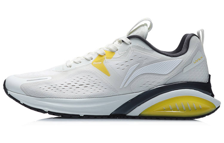 Li-Ning Li Ning Cushioning Slip Resistant Abrasion Resistant Low top Running Shoes Unisex Gray Yellow