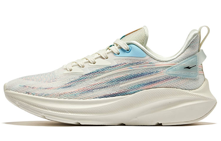 Erke Cushioning Abrasion Resistant Breathable Low top Running Shoes Women's Ivory White Lake Blue