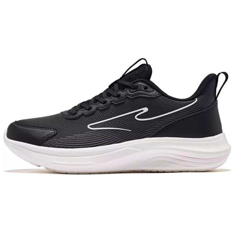 Erke Yun Yi Synthetic Leather Slip Resistant, Breathable, And Lightweight Low top Running Shoes Women's Jet Black