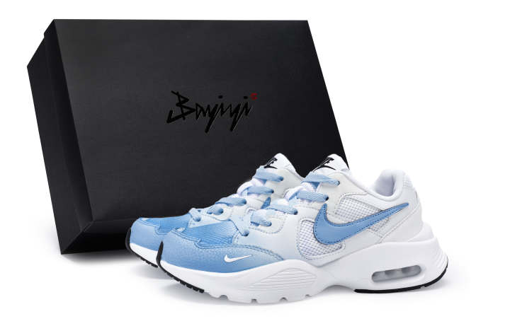 Nike Nike Air Max Fusion Slip Resistant Low top Running Shoes Men's White Blue