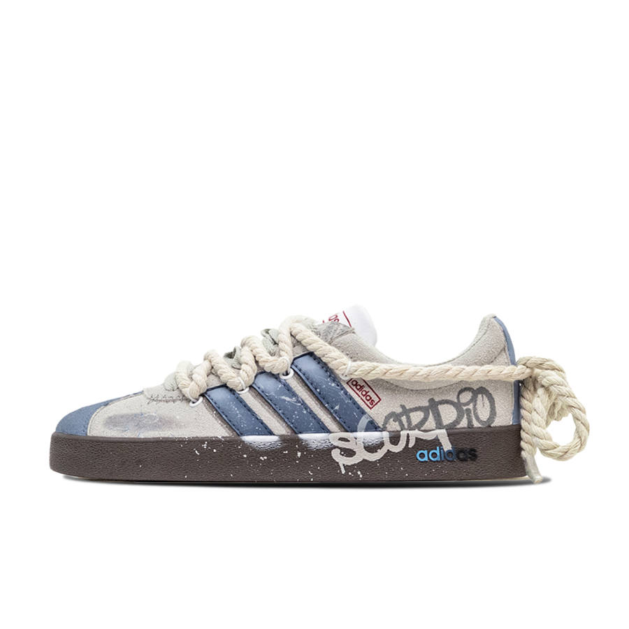 Adidas Adidas VL COURT 2.0 ADCDAVINCI Blues Tone Cushioning Low top Skateboard Shoes Unisex Blue Gray