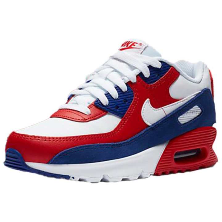 Nike Nike Air Max 90 Trendy Cushioning Low top Running Shoes Women's White Blue Red