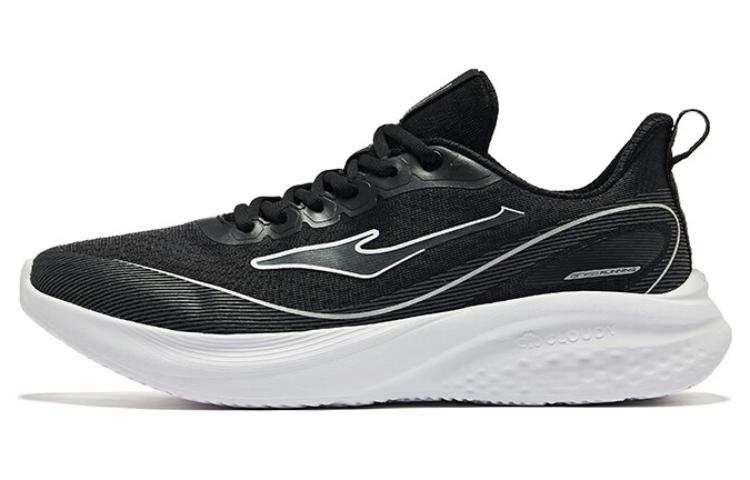 Erke Slip Resistant Low top Casual Running Shoes Men's Jet Black Carbon Gray