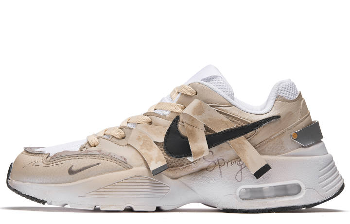 Nike Nike Air Max Fusion Slip Resistant Low top Air Cushion Running Shoes Men's Black White