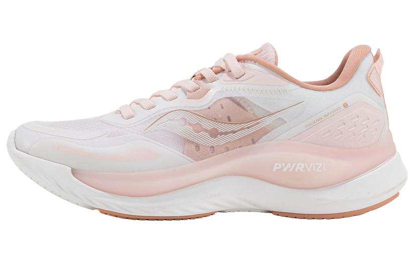 Saucony Phoenix Inferno 2 Firebird Cushioning Slip Resistant Abrasion Resistant Low top Running Shoes Unisex White Pink