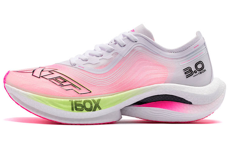 XTEP 160X 3.0 Cushioned Anti-Slip Wear-Resistant Breathable Lightweight Low-Top Running Shoes Women's White Pink