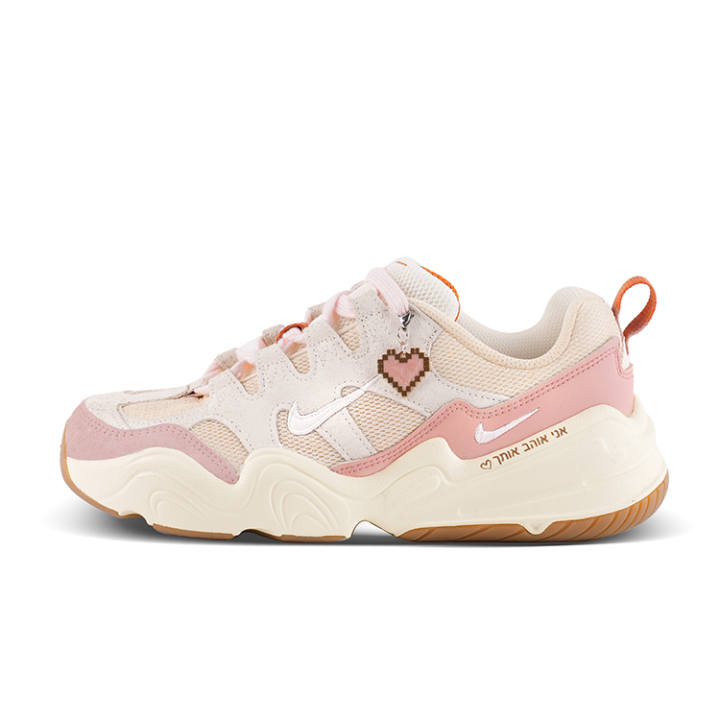 Nike Nike Tech Hera Textile, Synthetic Leather Abrasion Resistant Abrasion Resistant Low top Casual Shoes Women's Beige Pink