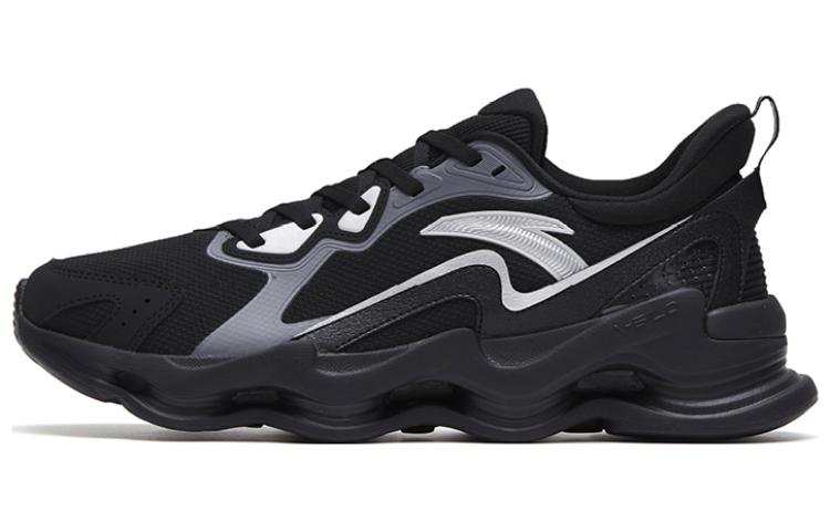 Anta Slip Resistant Abrasion Resistant Low top Running Shoes Men's Black Gray