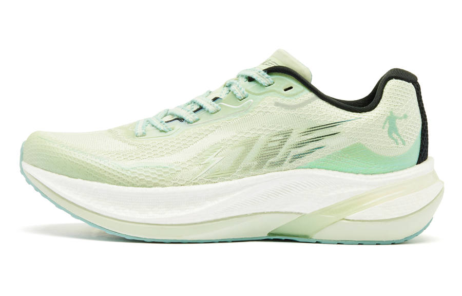 QIAODAN Low top Rubber Outsole Sprint Running Shoes Men's Celadon Light Gray Green