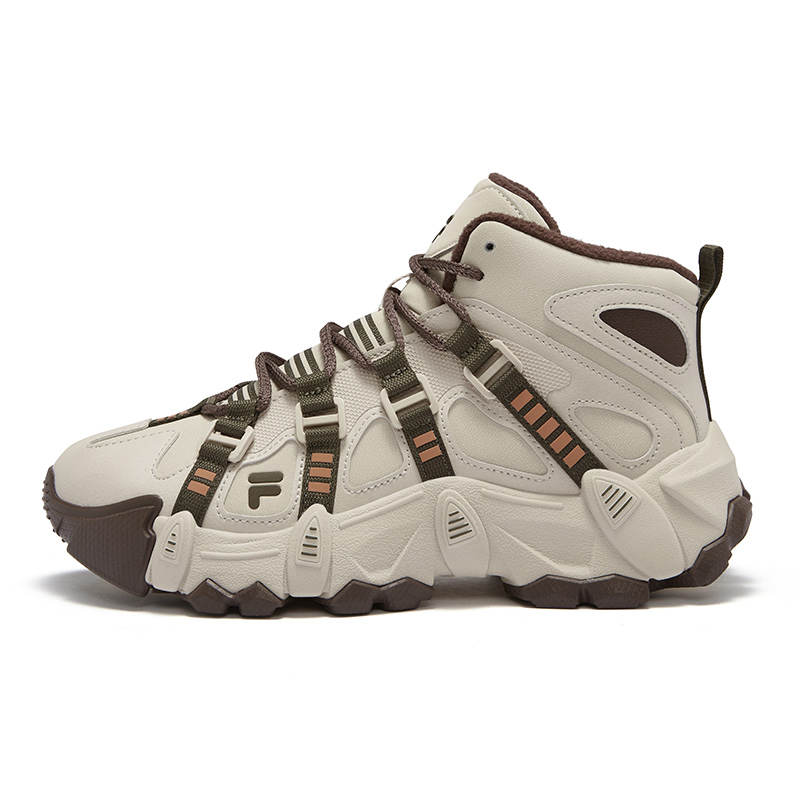 FILA FUSION EXOCET Mountains Shoes Abrasion Resistant Mid top Casual Shoes Women's White Brown