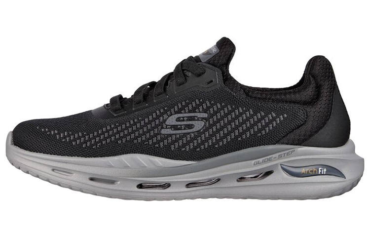 Skechers Comfortable Fabric Low top Running Shoes Men's Black