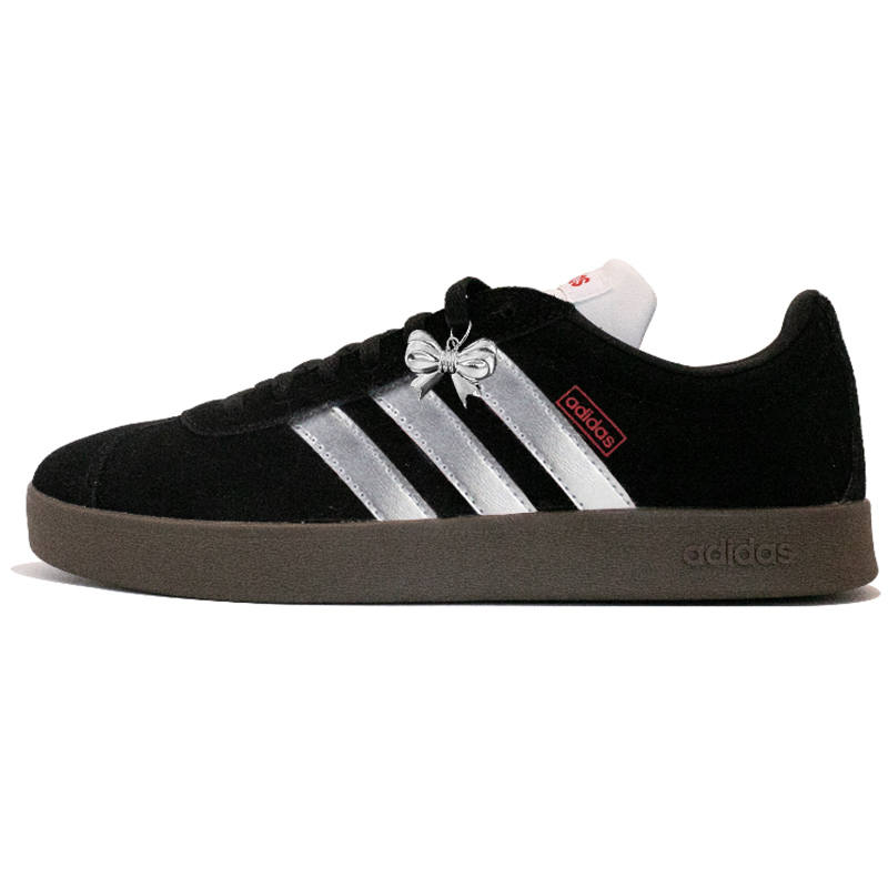 Adidas Adidas VL COURT 2.0 Silver Ballet Abrasion Resistant Abrasion Resistant Low top Skateboard Shoes Unisex Black Silver