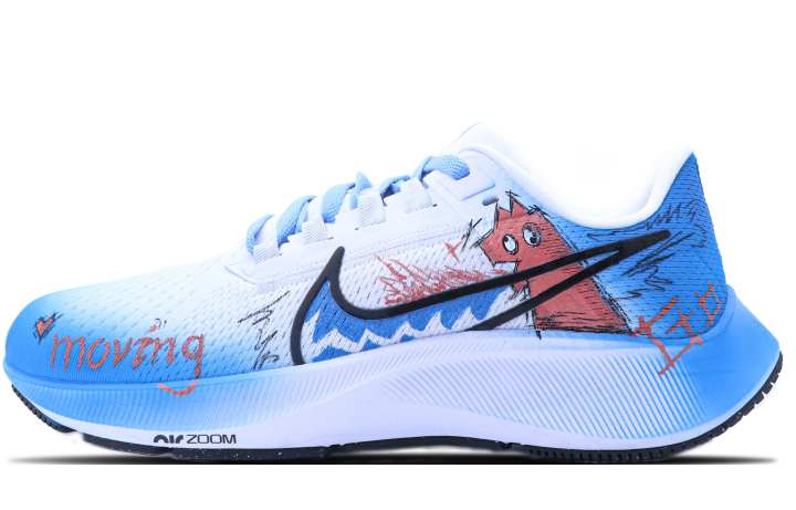 Nike Nike Pegasus 38 Cushioning Slip Resistant Abrasion Resistant Low top Running Shoes Men's Blue White
