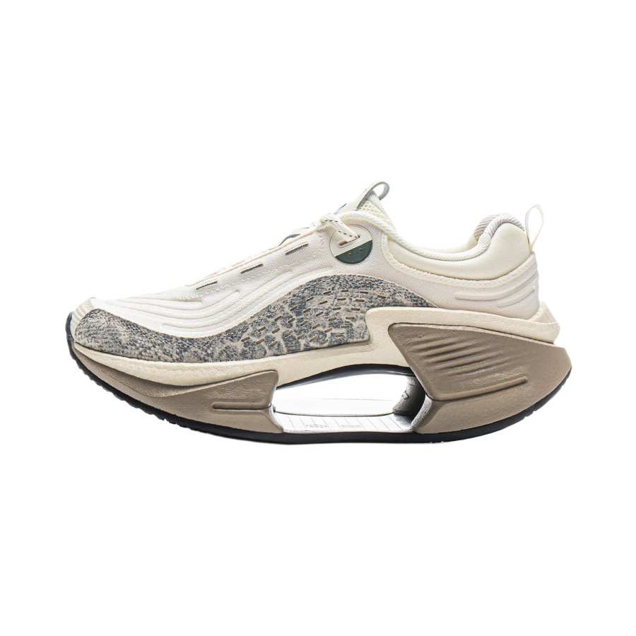 Li-Ning Li Ning Cushioning Abrasion Resistant Lightweight Low top Casual Running Shoes Women's Ecru Black