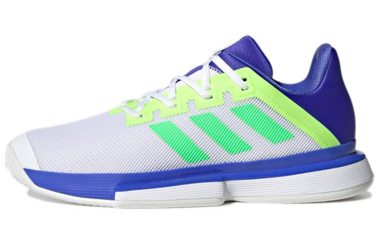 Adidas Adidas Solematch Bounce Lightweight Abrasion Resistant Low top Running Shoes Men's White Blue Green