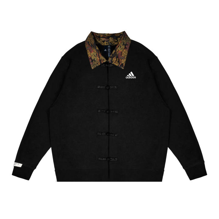 Adidas Adidas Sweatshirts Unisex Black Lapel Moderate Cardigan