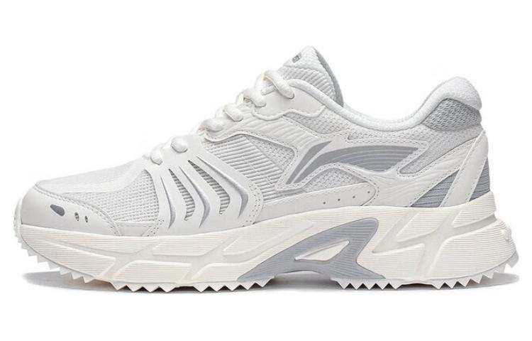 Li-Ning Li Ning Gathering Light Abrasion Resistant Breathable Low top Running Shoes Women's White Gray