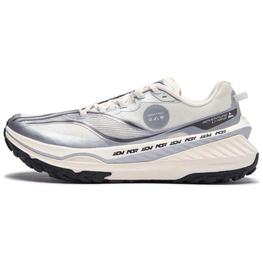 Li-Ning Li Ning Dilu Slip Resistant Abrasion Resistant Low top Trail Running Shoes Men's Ecru Silver