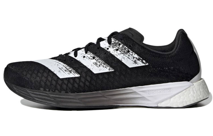 Adidas Adidas Adizero Mesh Cushioning, Wear Resistant Low top Running Shoes Men's Black White