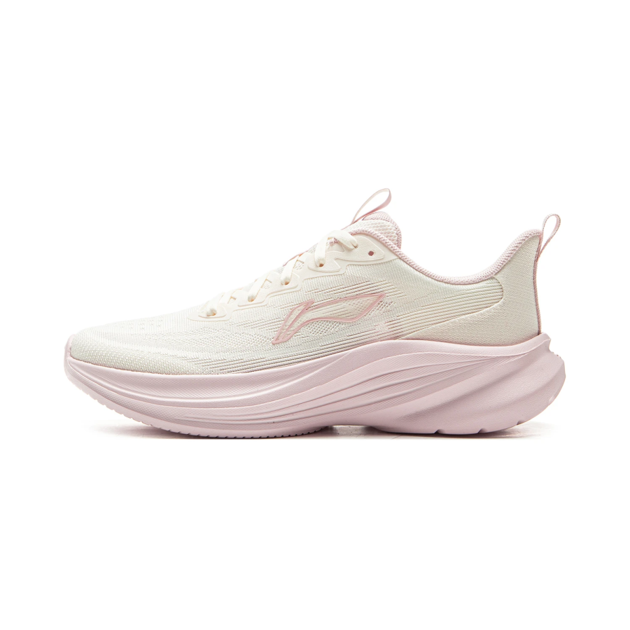 Li-Ning Li Ning Light Breeze Fabric Low top Casual Running Shoes Women's White Pink